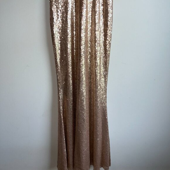 Lulus Always Remember Us Matte Gold Sequin Maxi Dress Size Small - Picture 7 of 10